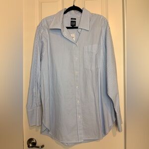 GAP Light Blue and White Striped Casual Shirt